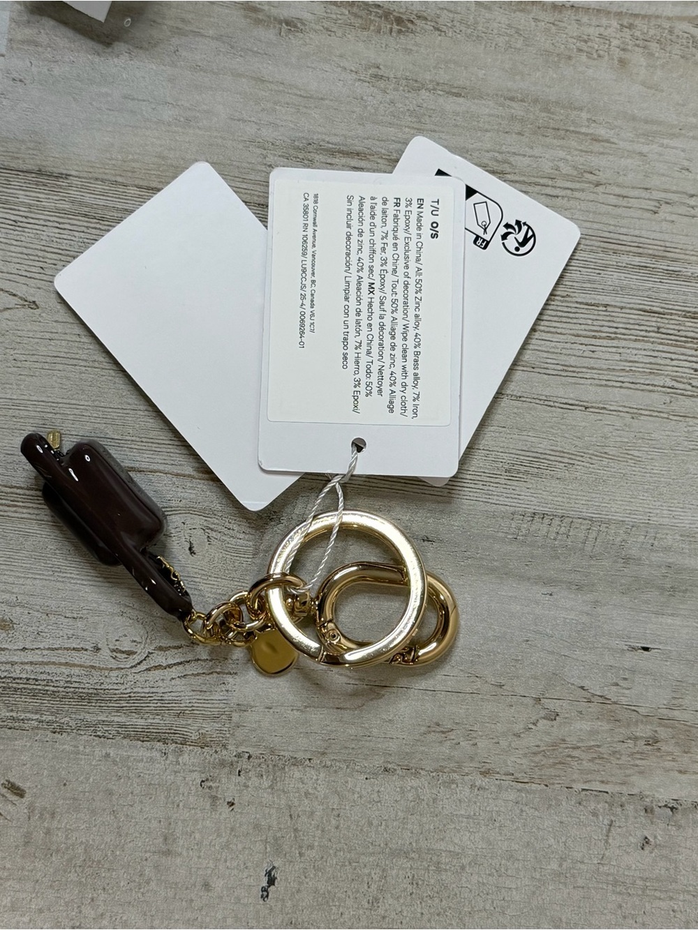 lululemon athletica Brown and Gold Everywhere Charm Keychain - Picture 3 of 4